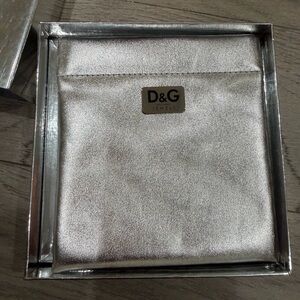 D&G Metallic Silver Jewelry Pouch